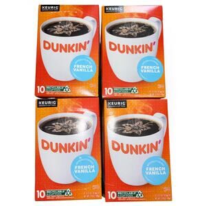 4x Dunkin French Vanilla Coffee K Cups Keurig 10 ct 3.7 oz 40 Total
